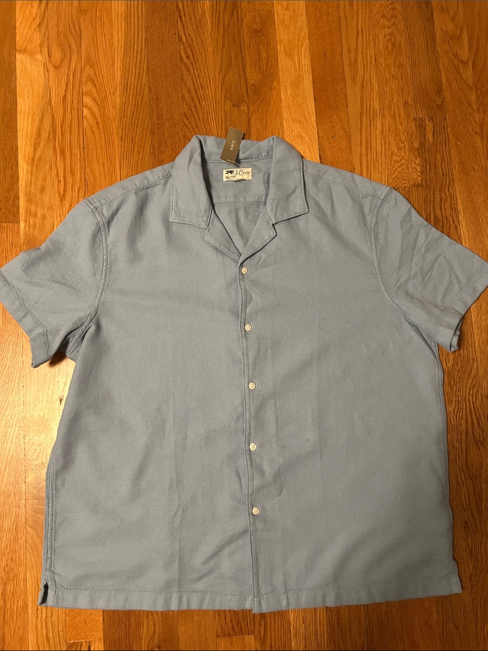 J. Crew Light Blue Short-Sleeve Button-Down Camp Shirt